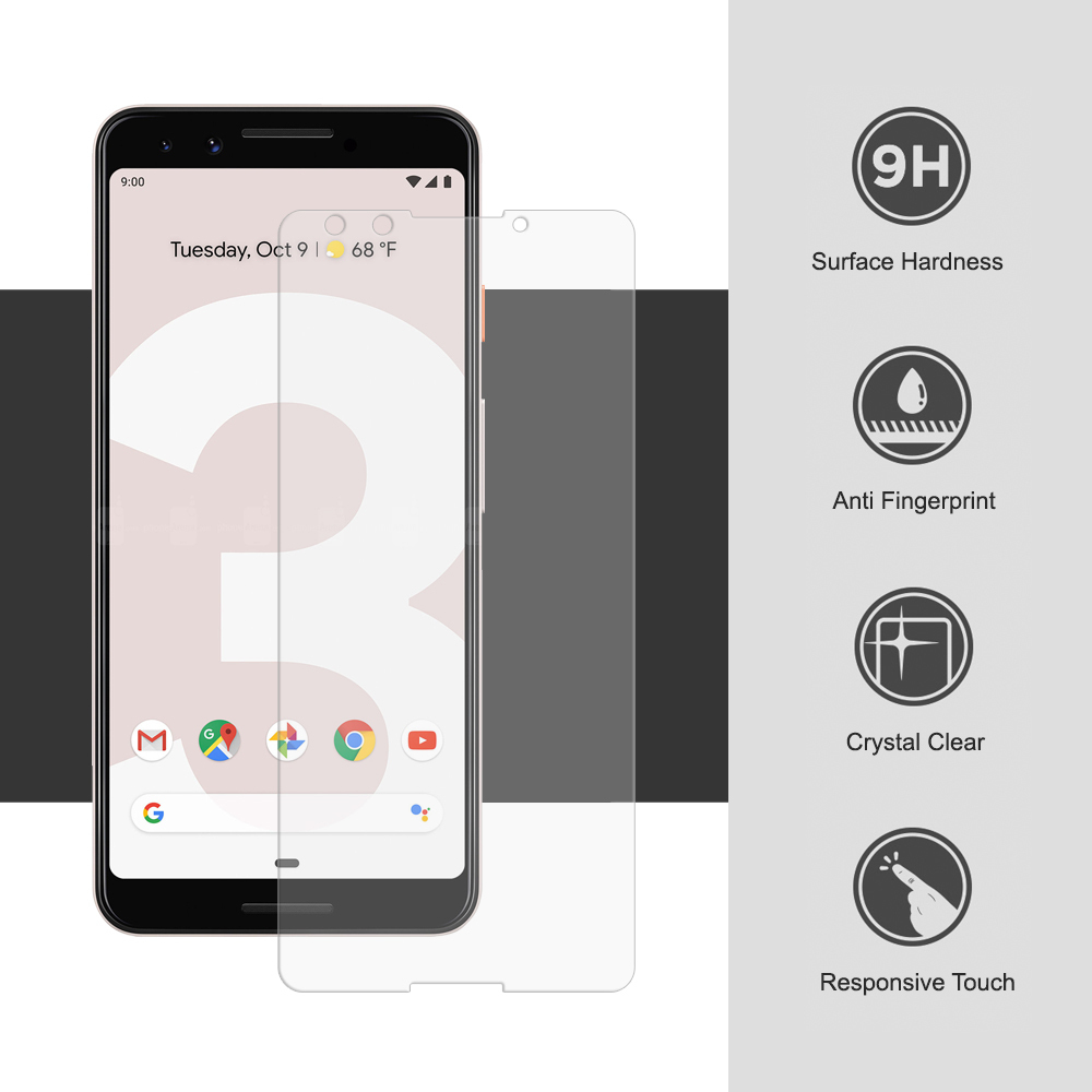 9H Tempered Glass Screen Protector for Google Pixel 3